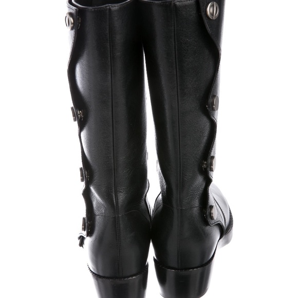 Diorodeo Black Leather Moto Boots, Size 37 - Picture 6 of 7